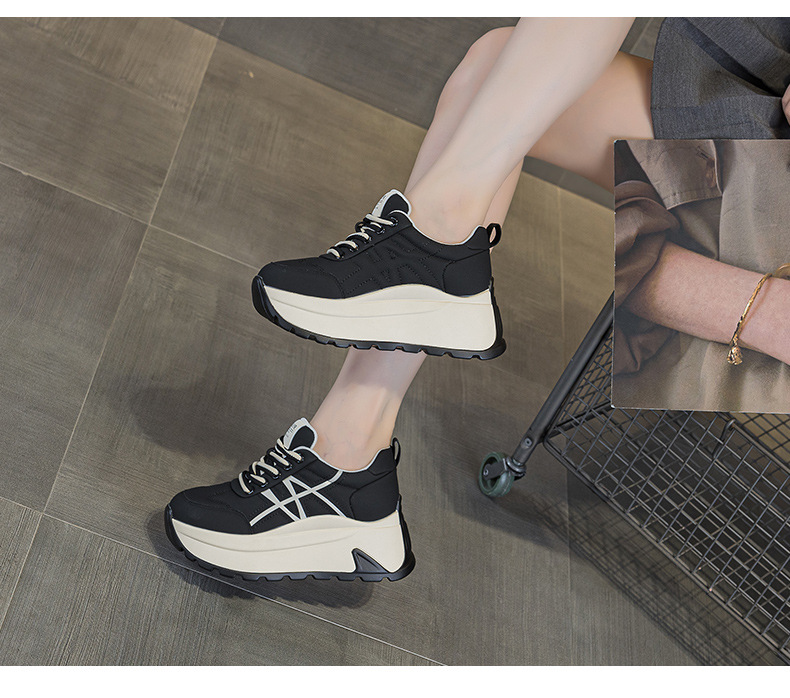 Giày sneaker nữ đế dày chunky phong cách bánh mì tăng chiều cao — M2971-1 màu mơ nhân nhung, M2971 Đỏ Một Lớp, M2971 Đen Một Lớp, M2971 màu mơ, một lớp lót chi tiết 40