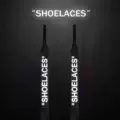 Black ow letter reflective shoelace