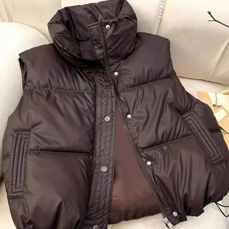 2025 new style fashionable down cotton horse clip for women in autumn and winter new design loose short vest jacket