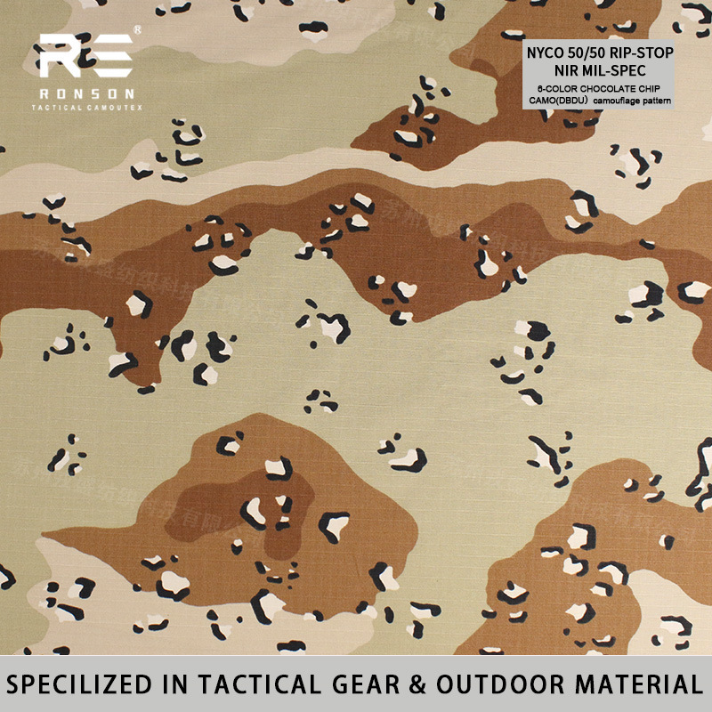 US Army Six Color Desert Chocolate Camouflage Cloth Cotton Plaid NYCO Waterproof Clothing Tactical Fabric Tear Resistant