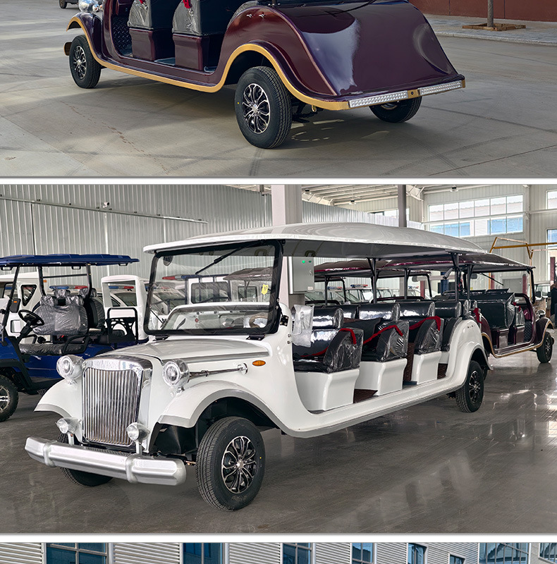 8-Seater Electric Sightseeing Car for Tourist Areas, Real Estate Sales Offices, House Viewings, Hotel Receptions, and Vintage Car Tours