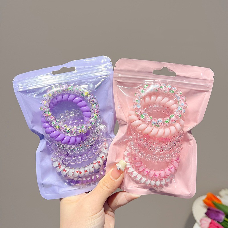 Nuevo caramelo color teléfono anillo pelo banda pelo accesorios simple cuerda de pelo conjunto japonés y coreano estilo alto elástico banda de goma cuerda de lazo de pelo