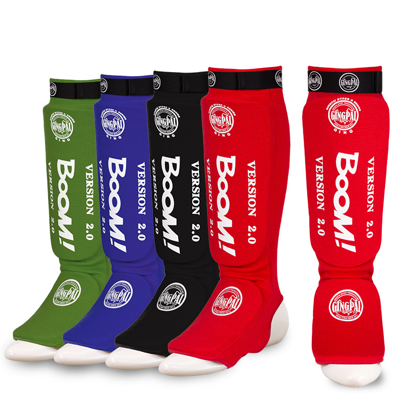 Muay Thai Knitted Sanda Shin Protecting Leg and Instep Fighting Training Shin Protecting Foot for Adults and Children Karate for Men and Women