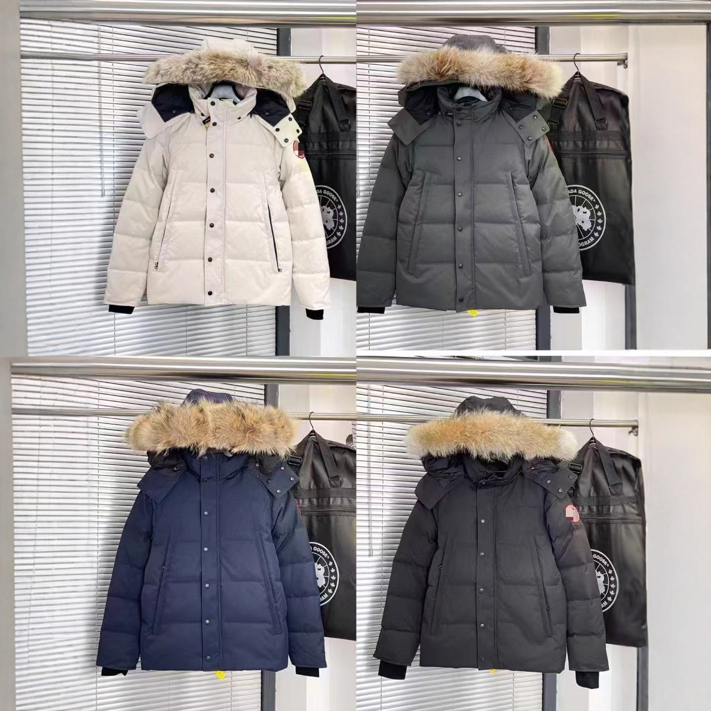 Foreign Trade Large Goose down Jacket 29 Styles Canadian Wyndhaw Men's Parka with Wolf Fur Collar Outdoor Casual Versatile