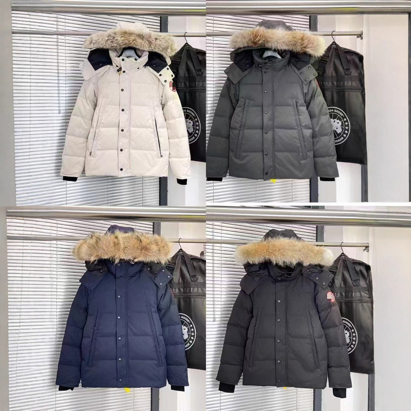 Foreign Trade Large Goose down Jacket 29 Styles Canadian Wyndhaw Men's Parka with Wolf Fur Collar Outdoor Casual Versatile