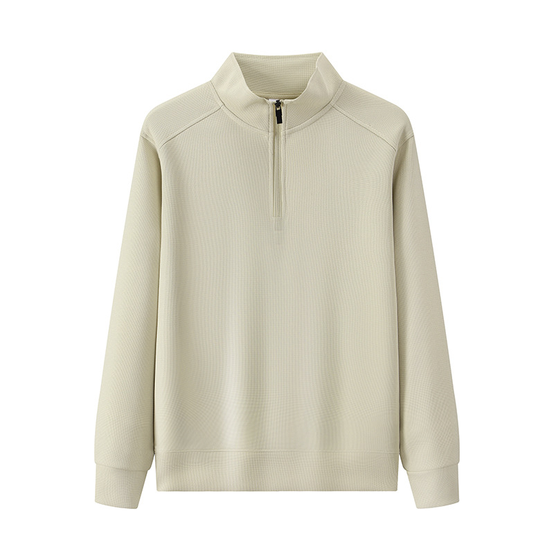 600G pesado medio cremallera de manga larga cuerpo de entrenamiento ropa de trabajo herramientas de algodón suéter impresión de logotipo personalizado