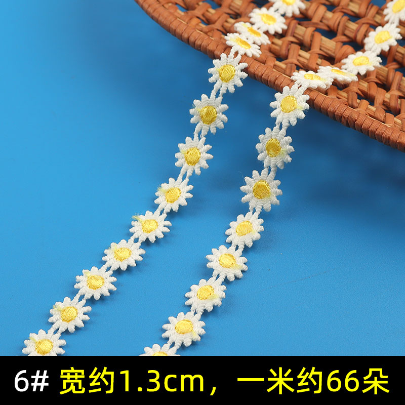pétalos de sol accesorios de encaje de flores Daisy soluble en agua encaje jardín de infantes materiales hechos a mano decoración de gorras