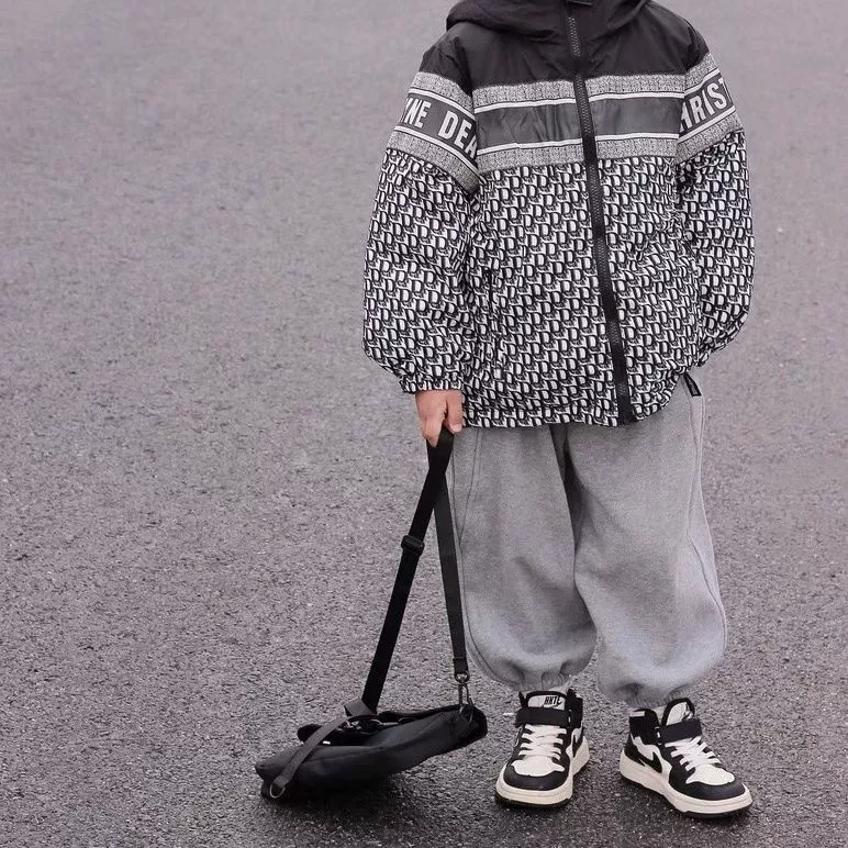 Children's winter down jacket for boys with down, western style