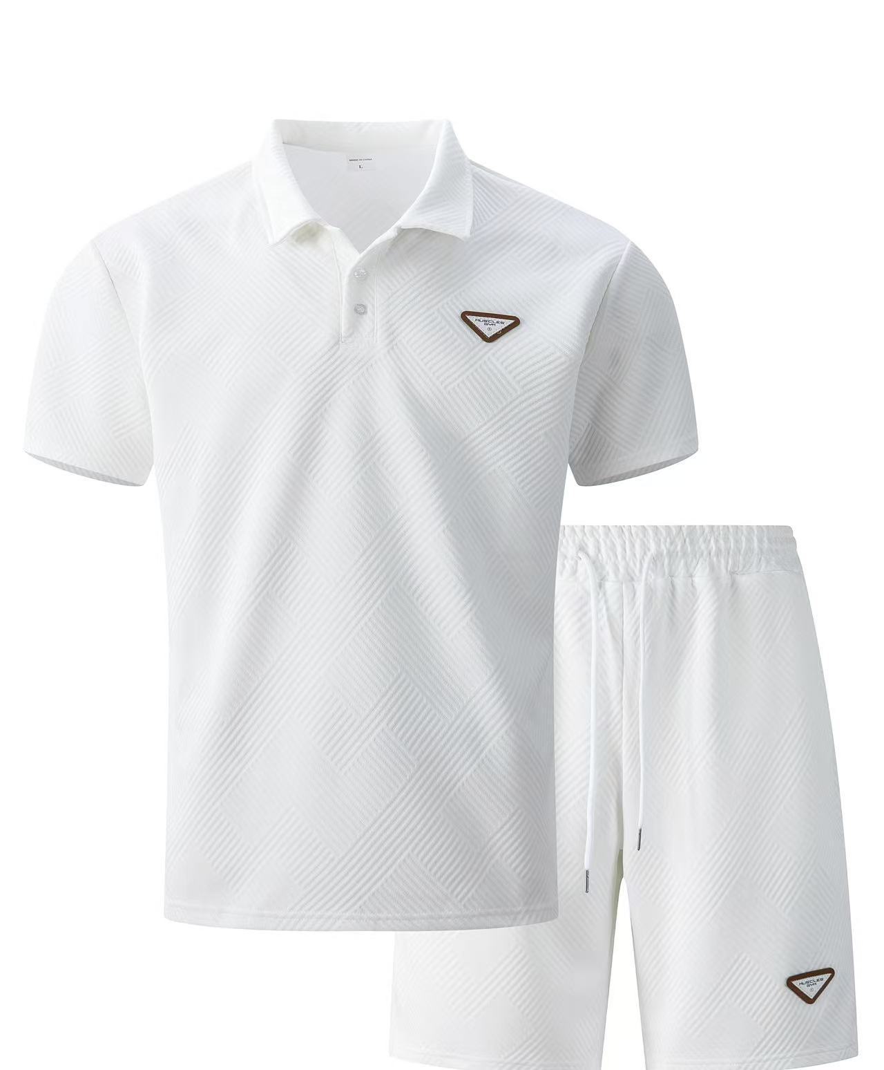 Men's Polo Shirt Short Sleeved Turn down Collar Summer T-Shirt Set 2026 New Cross Border Clothing_viptrois.com