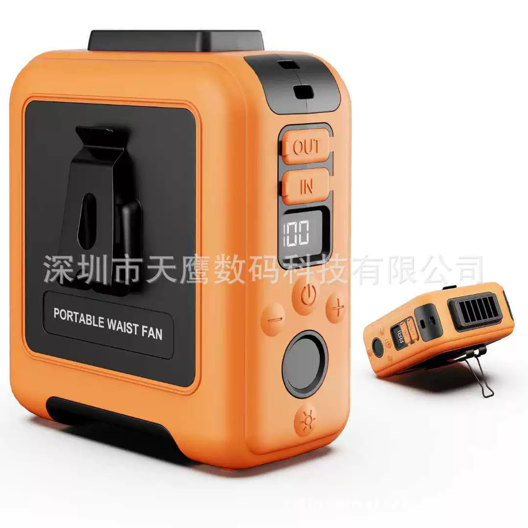 Наружный вентилятор для подвешивания талии/навески/настольный стол с зарядным сокровищем, фонариком, SOS