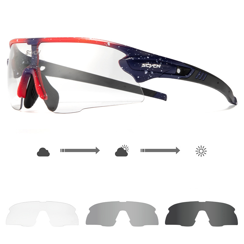 Gafas Fotocromáticas de Ciclismo Cortavientos Apto para Miopía, Marco Completo en TR90, para Bicicleta de Montaña