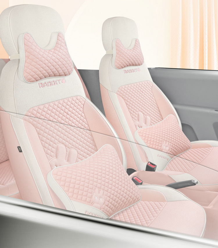 Waxy corn Lumin linen car seat cushion fully surrounded by cotton and linen seat cover cartoon cute goddess four seasons seat cover