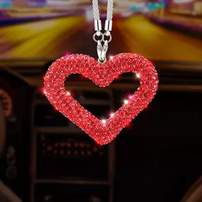 Car hanging, Clay Diamond Love Car - red-love-chain