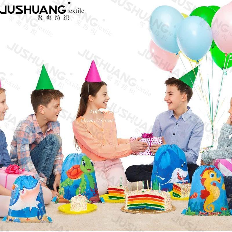 海底世界五双肩抽绳背包袋子    便携收纳袋涤纶手提抽绳袋束口袋