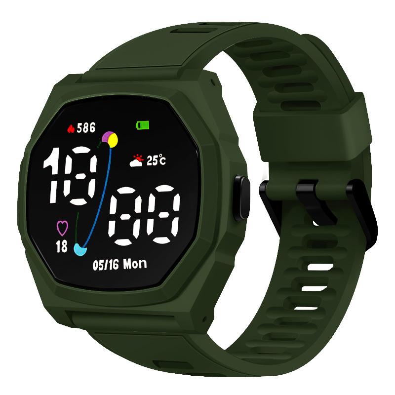 En stock nuevo estudiante casual LED reloj electrónico Apple botón Digital impermeable deportes hombres y mujeres reloj