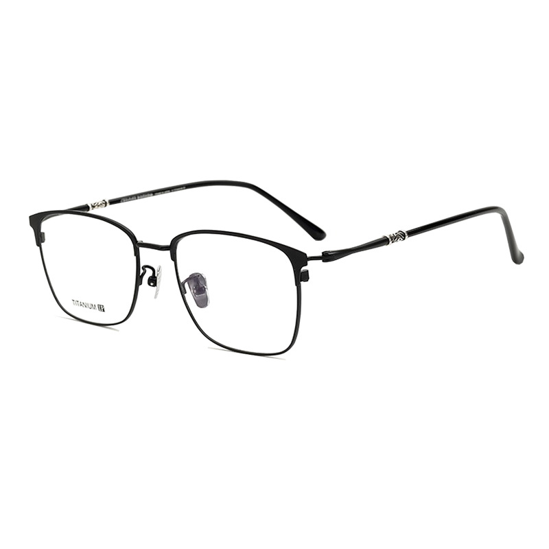 Versatile Minimalist Pure Titanium Eyeglass Men, Artistic Retro Style, Unique Square Frame, Ultra-light Finished Optical Frames Myopia,_voghion.com