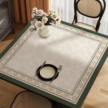 美式正方形桌垫防水防油免洗皮革餐桌垫轻奢感方桌布茶几台布桌布