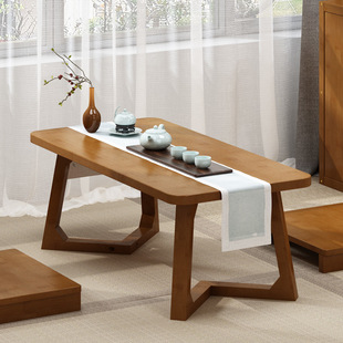 Tatami Tea Table Chinese-Style Bay Window Small Tea Table Simple Window Sill Balcony Bamboo Low Table Carpet Small Table Sitting on the Floor