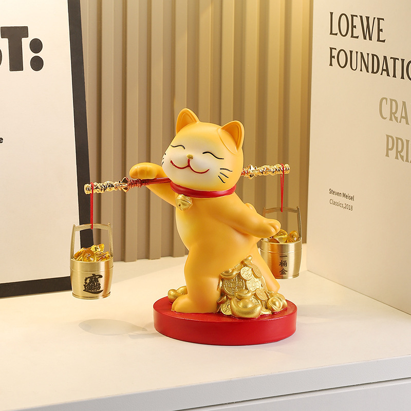 招财猫聚宝盆摆件暴富客厅玄关酒柜聚财装饰品店铺收银台开业礼物|undefined