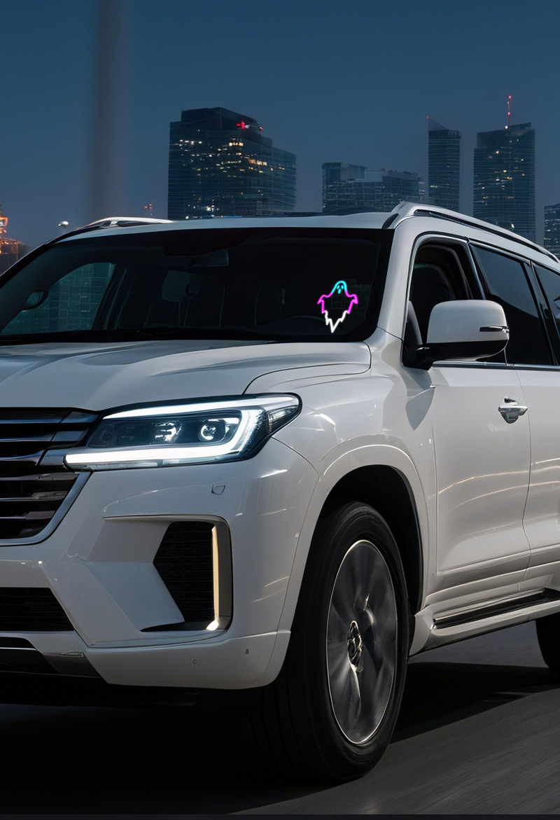 Car-mounted solar triangular window light, colorful car window light, devil ghost light, ambient light, suction cup-style car atmosphere light