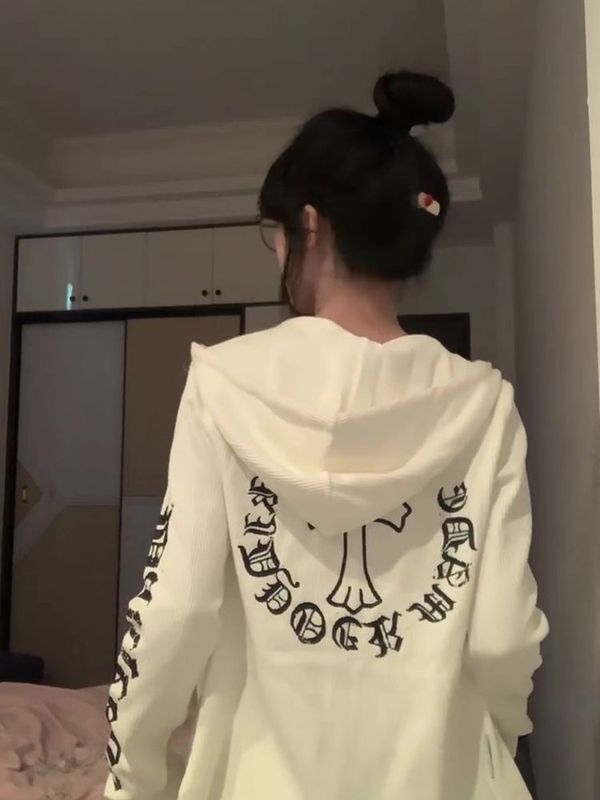 哥特风字母印花收腰显瘦短款外套秋季新款辣妹修身连帽运动风外搭|undefined