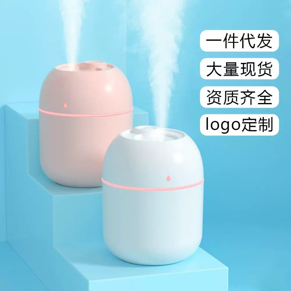 2025跨境迷你USB加湿器小型车载大雾量静音补水办公桌面logo定制