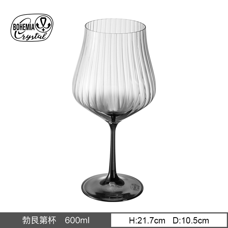 Vaso de cristal sin plomo importado de la República Checa, taza de pie alto vertical, simple nórdica, simple tulipán, vino tinto, agua doméstica image 27
