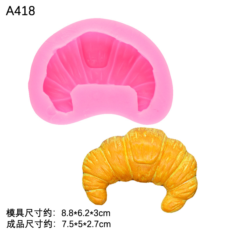 Pan bolsa de cuerno waffle simulación silicona molde jabón hecho a mano aromaterapia vela yeso accesorios para hornear