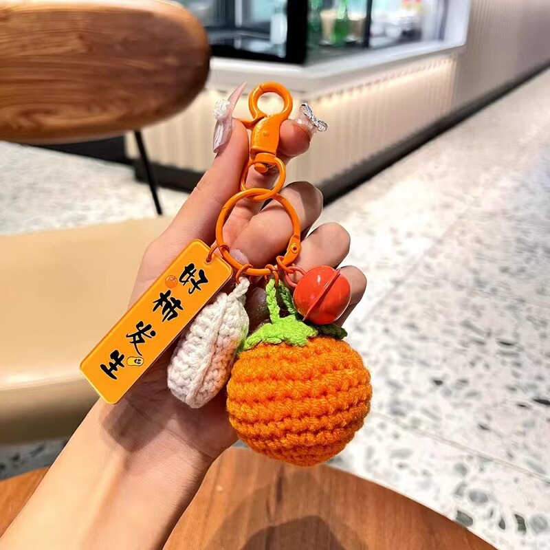 Trendy Knitted Crochet Good Things Happen Everything Goes Well Keychain Bag Pendant Girl Heart Couple Small Gift Trendy Knitted Crochet Good Things Happen Everything Goes Well Keychain Bag Pendant Girl Heart Couple Small Gift