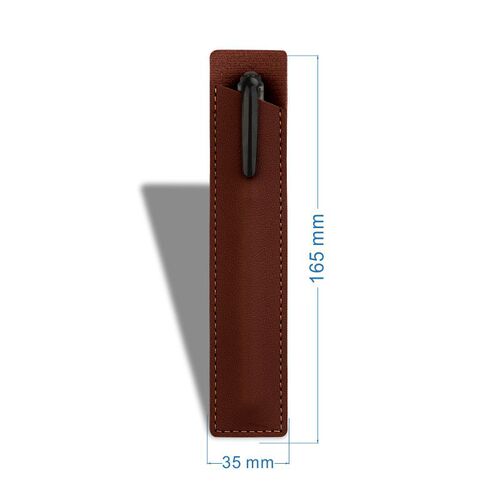 Solid color leather pu pen case can be printed with LOGO advertising gift pen case pen case ballpoint pen case anti-scratch pen case