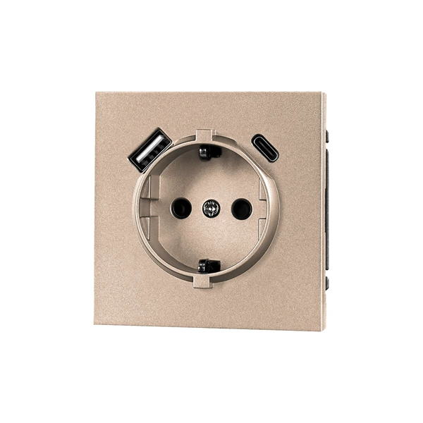 German socket with 2 usb(A+C)