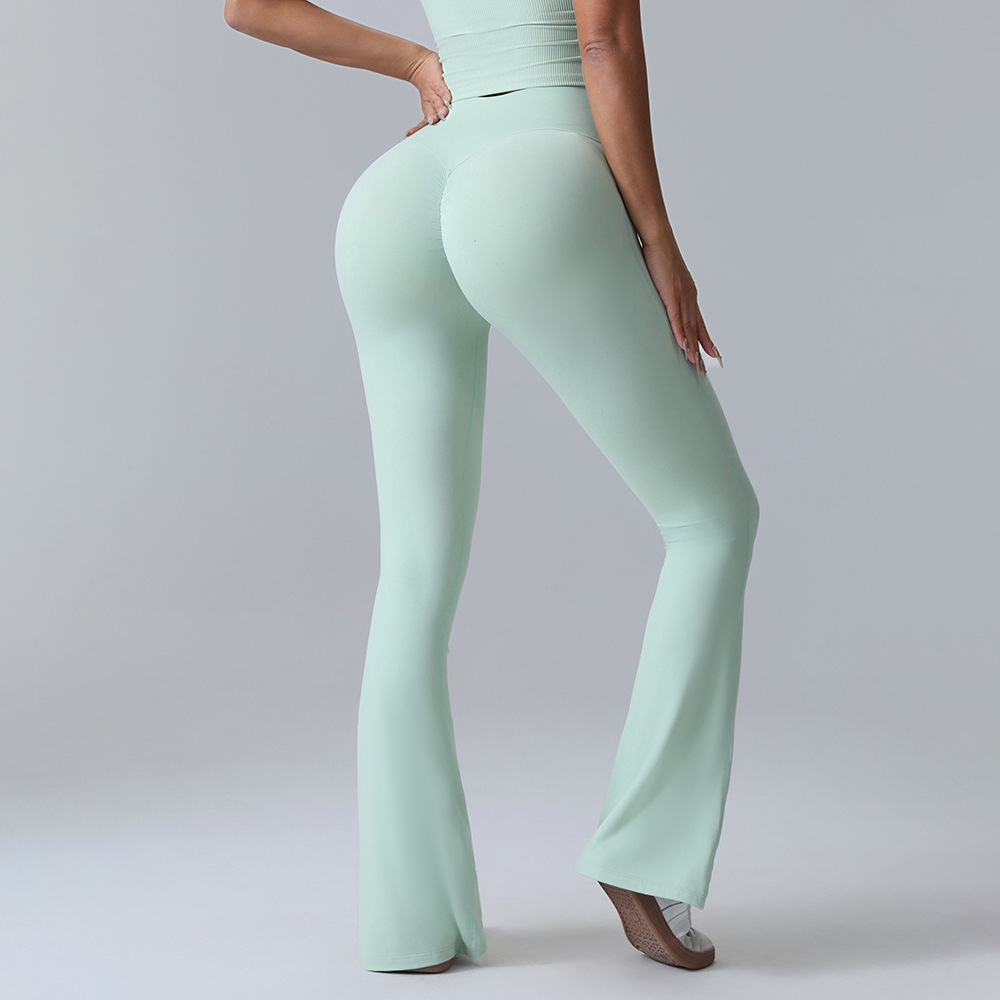 [Personalización] Pantalones de yoga transfronterizos de cintura alta y microlámicas Pantalones deportivos de gimnasio Pantalones delgadas