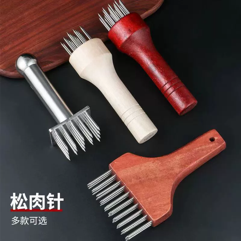 Машина для завязывания мяса с деревянной ручкой сосновая игла кожа отверстие для завязывания мяса в машине для завязывания мяса с ароматом нержавеющая сталь отверстие для завязывания стейка-завязывание нежного мяса