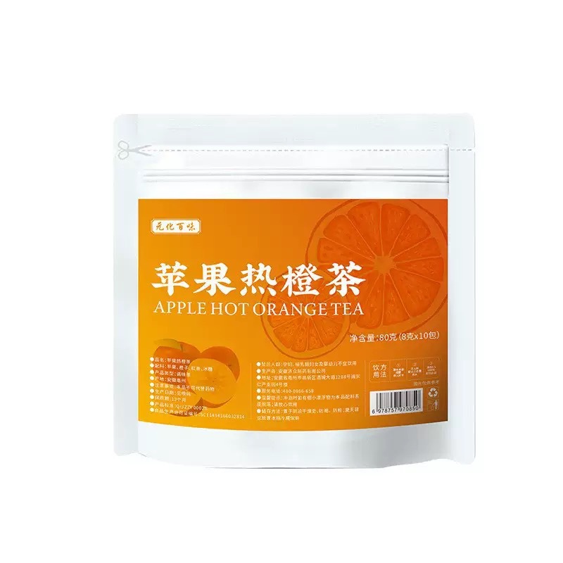 Apple Hot Orange Tea 80g Cold Brew Fruit Tea Bags Winter Warm Drink in use
