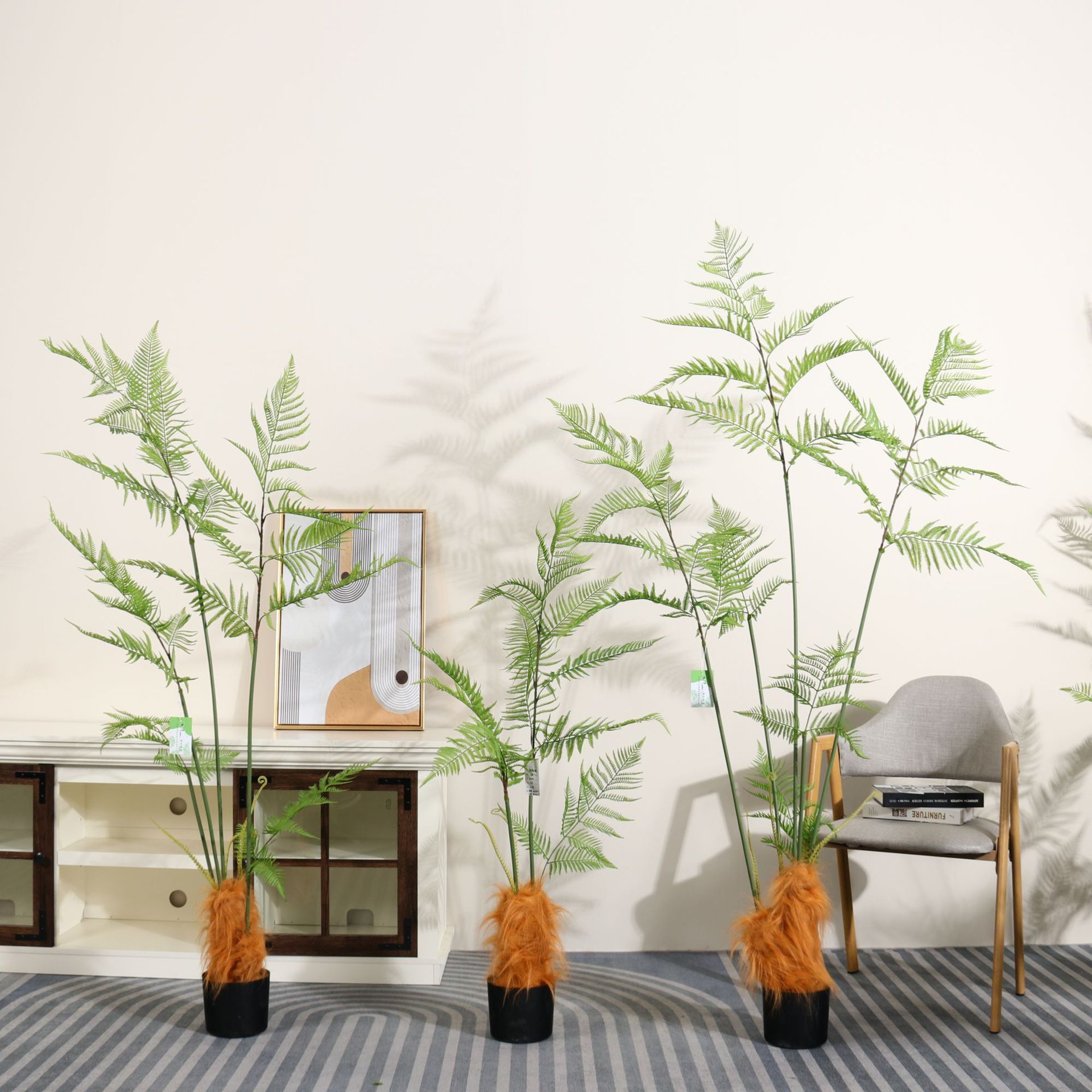 Planta artificial nórdica grande para sala de estar, árbol de simulación decorativo tipo banano viajero en maceta