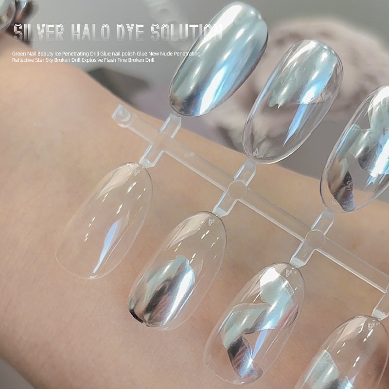 Color metálico de manicuras color de agua de plata espejo líquido de color de agua de plata rápido gradiente universal color metálico de plata especial para manicuras