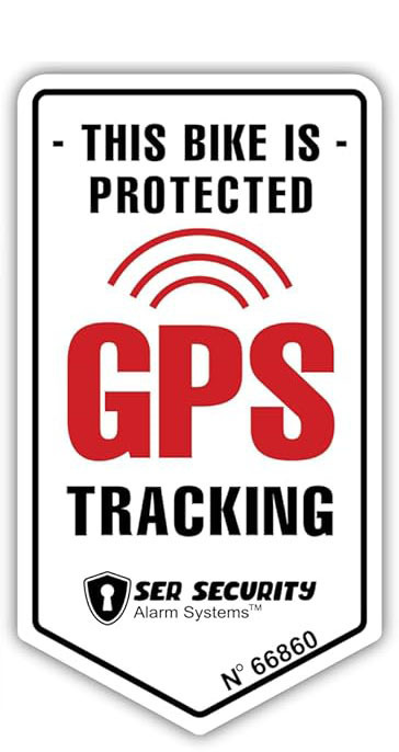 Advertencia GPS pegatinas de rastreo de bicicletas pegatinas de vinilo para automóviles, se puede personalizar
