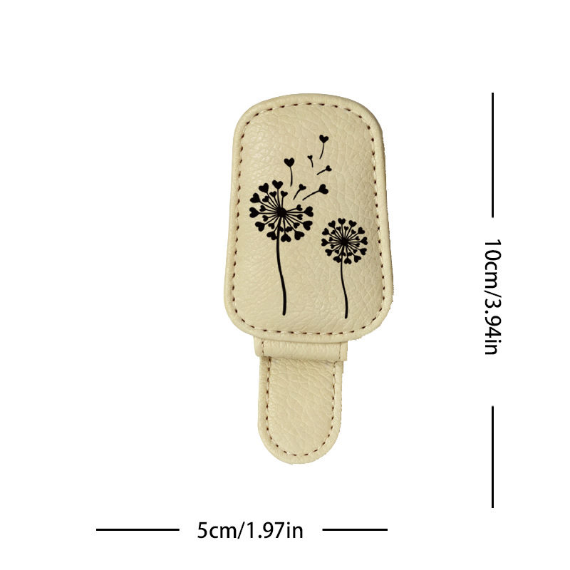 Beige cross-border best-selling sunglasses holder, creative car sun visor storage dandelion car glasses clip