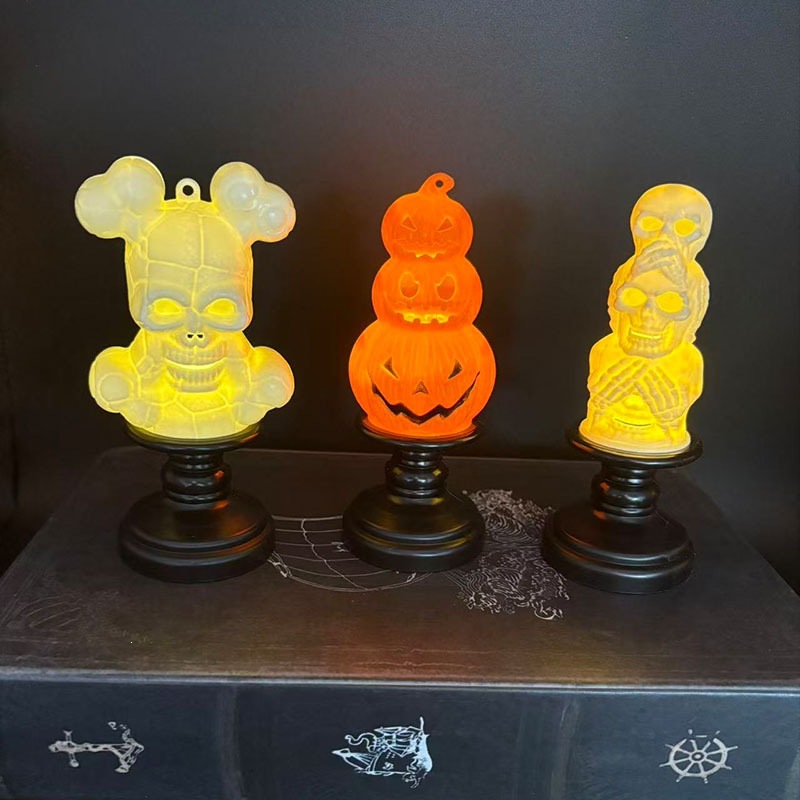 Decoración transfronteriza de Halloween lámpara de calabaza LED vela electrónica atmósfera decoración de props calavera decoración lámpara de noche