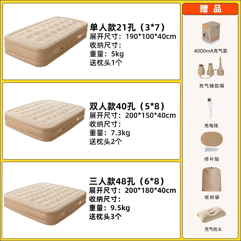 Automatic Inflatable Mattress (Joy in Nature) — Increased Thickness, Soft Heel, Multi‑size