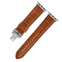 适用于iwatch苹果鳄鱼纹手表表带applewatch8/se/7头层牛皮手表带