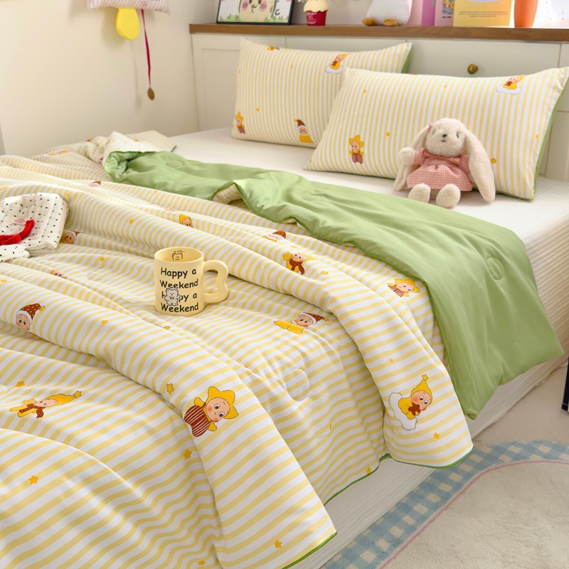 クラスA二重糸プリント夏はエアコン夏涼しさで学生寮の洗濯機に洗濯されている