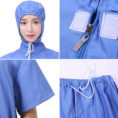 車間白色連帽食品服 廠家供應批發食品廠短袖 工作服套裝可印logo