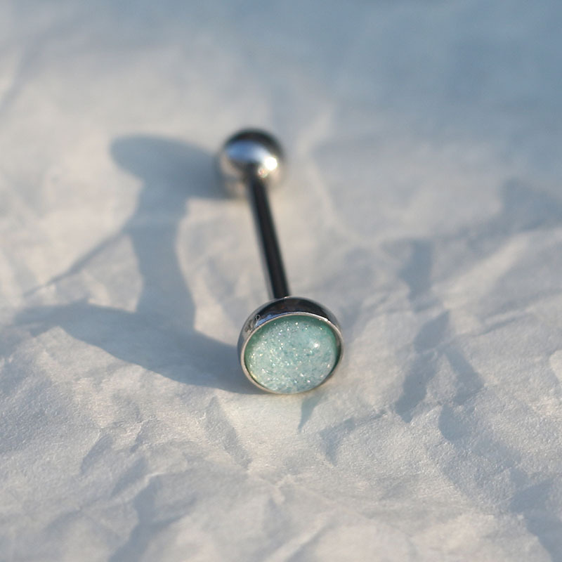 Simple Style Geometric Titanium Steel Polishing Tongue Nail 1 Piece