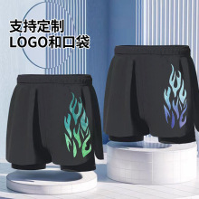 泳裤男士2025新款宽松游泳裤专业双层防尴尬泳衣沙滩裤游泳套装备