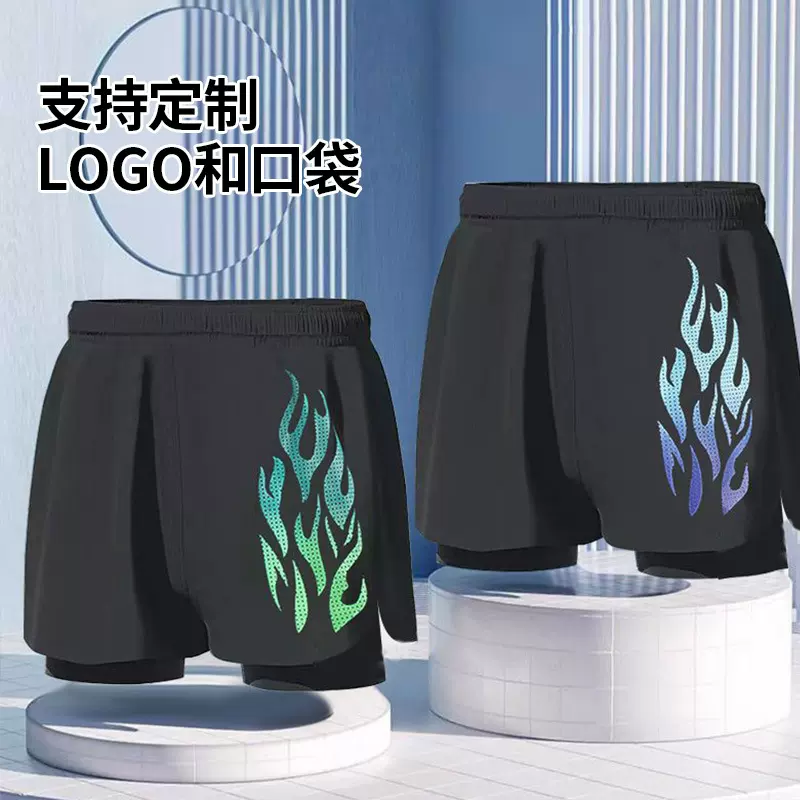 泳裤男士2025新款宽松游泳裤专业双层防尴尬泳衣沙滩裤游泳套装备