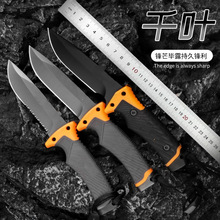 跨境户外求生刀高硬度绑腿潜水小直刀高硬度求生刀荒野求生刀砍柴