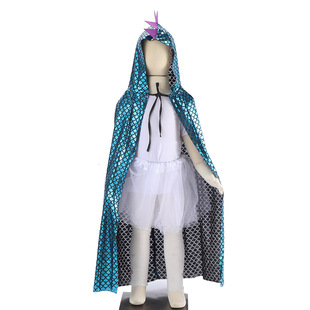 Halloween Dinosaur Cloak Carnival Party Costume Kidsren's Performance Small Dinosaur Bronzing Hooded Cloak Costume