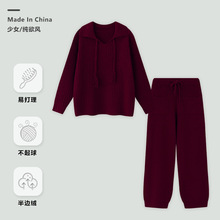 半边绒睡衣女士保暖套头长袖长裤套装加厚可外穿秋冬季家居服批发