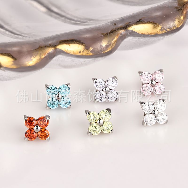 Pointed titanium steel lip stud product view